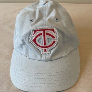 Women’s MN Twins Baseball adjustable light blue cap pink embroidered TC logo